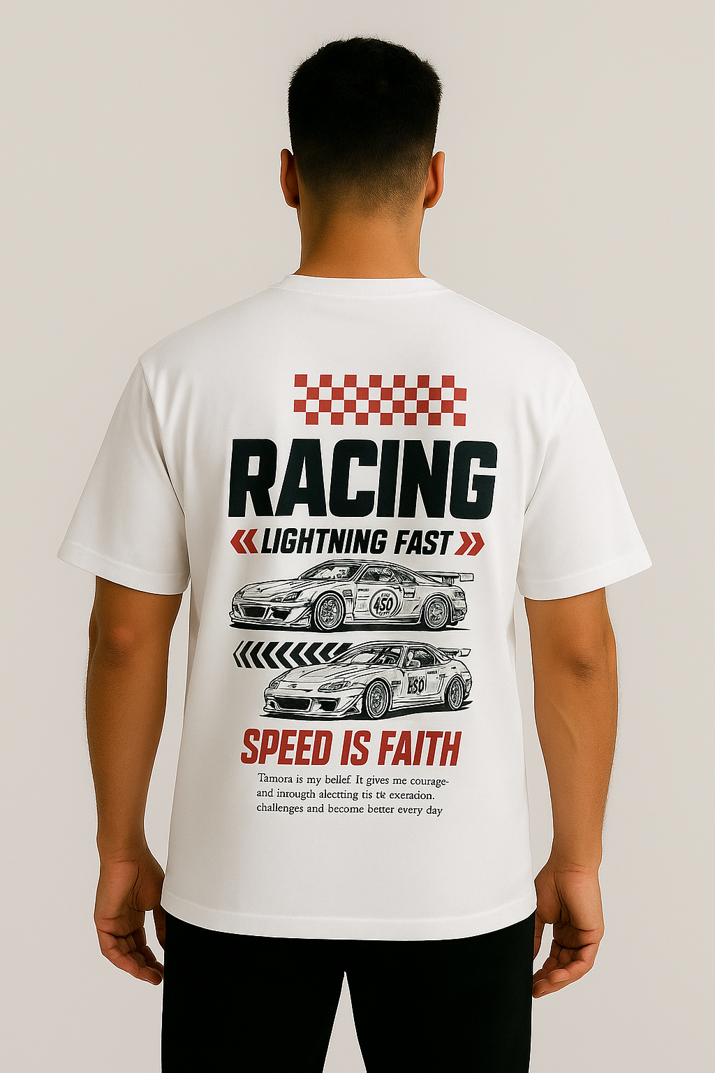 TAMORA Racing Graphic Tee – White
